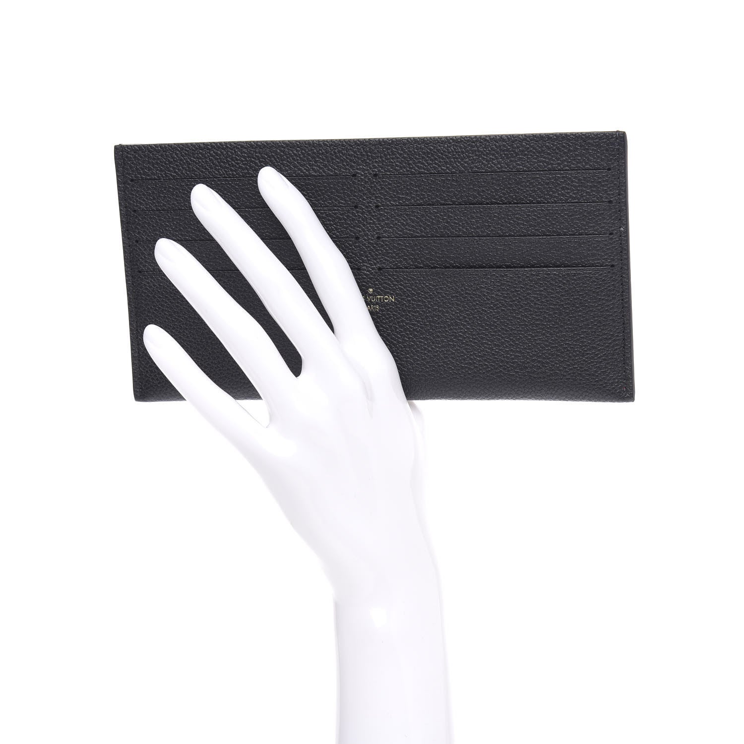 Louis Vuitton Calfskin Felicie Chain Wallet Card Holder Insert Black 2 of 6