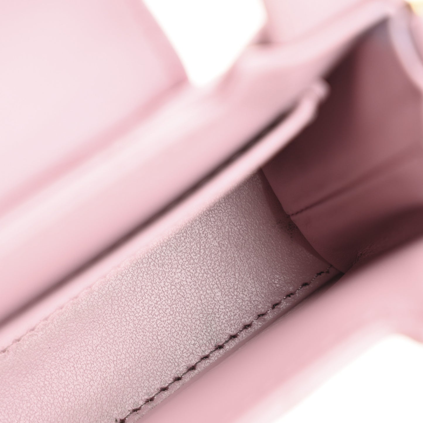 Shiny Aged Calfskin Quilted Mini Nano Kelly Shopper Light Pink