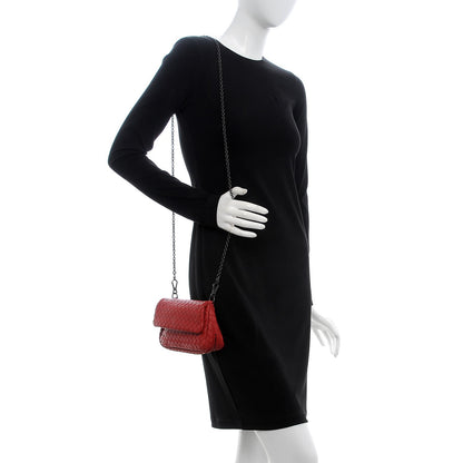 Bottega Veneta Nappa Intrecciato Mini Chain Messenger Red 2 of 8