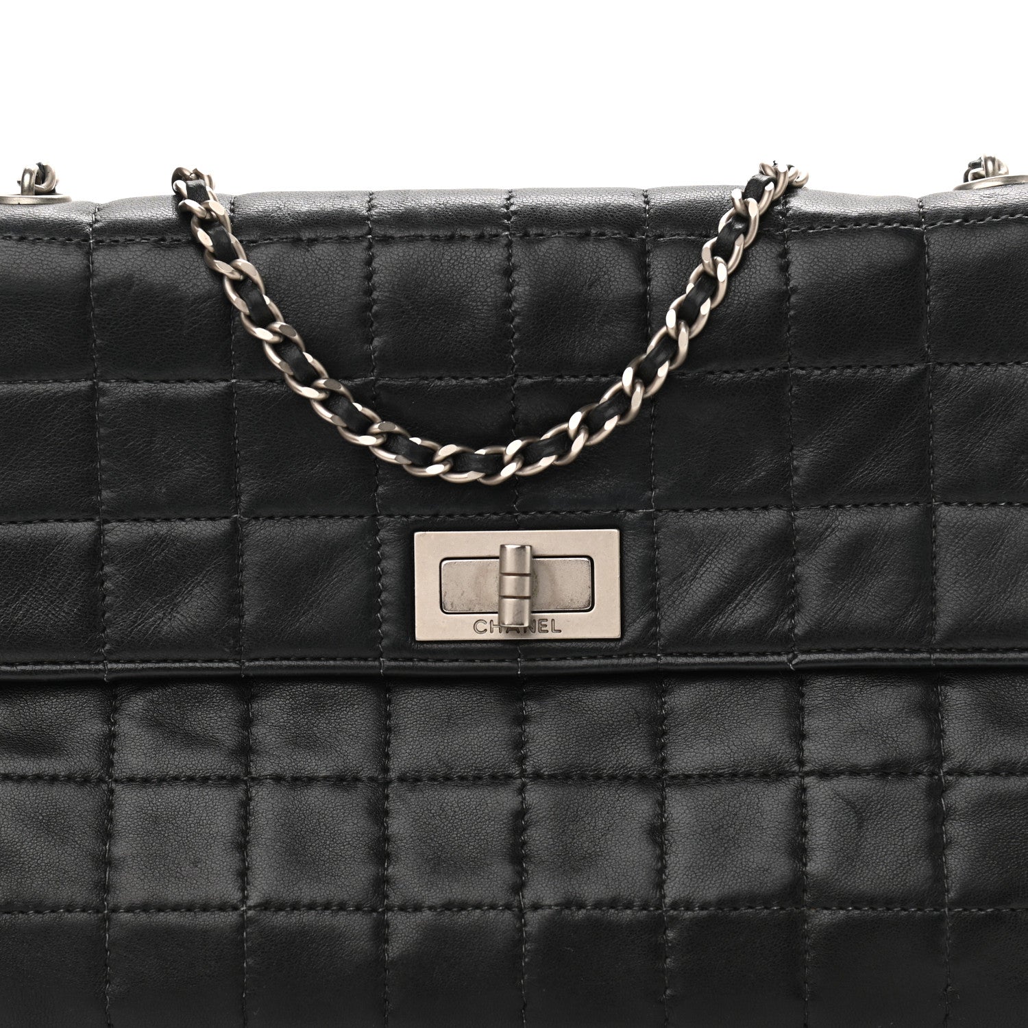Chanel Lambskin Chocolate Bar Mademoiselle Flap Black 8 of 10