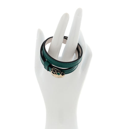 Bulgari Calfskin Serpenti Forever Double Coil Bracelet S Emerald Green 2 of 6