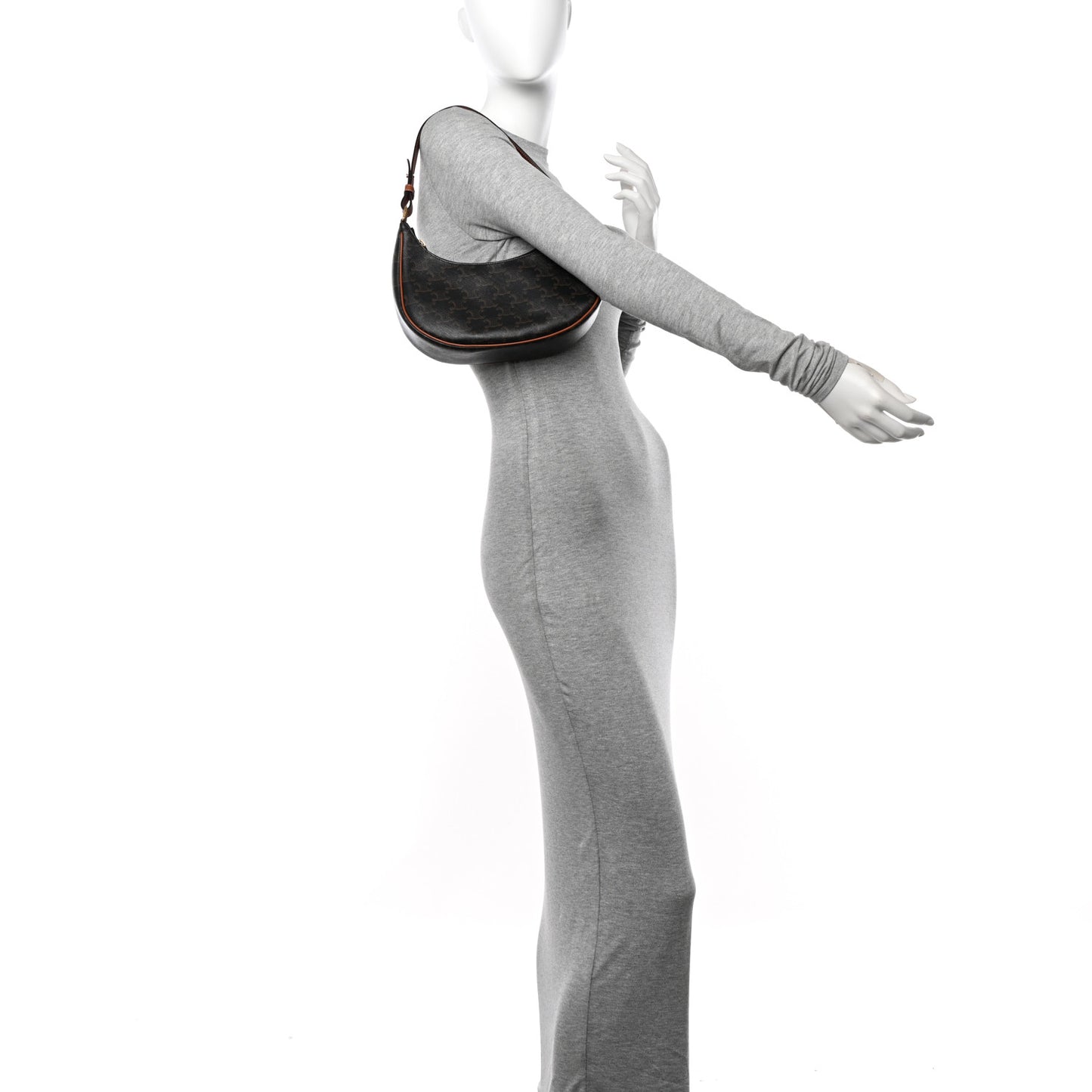 Triomphe Canvas Calfskin Ava Shoulder Bag Tan