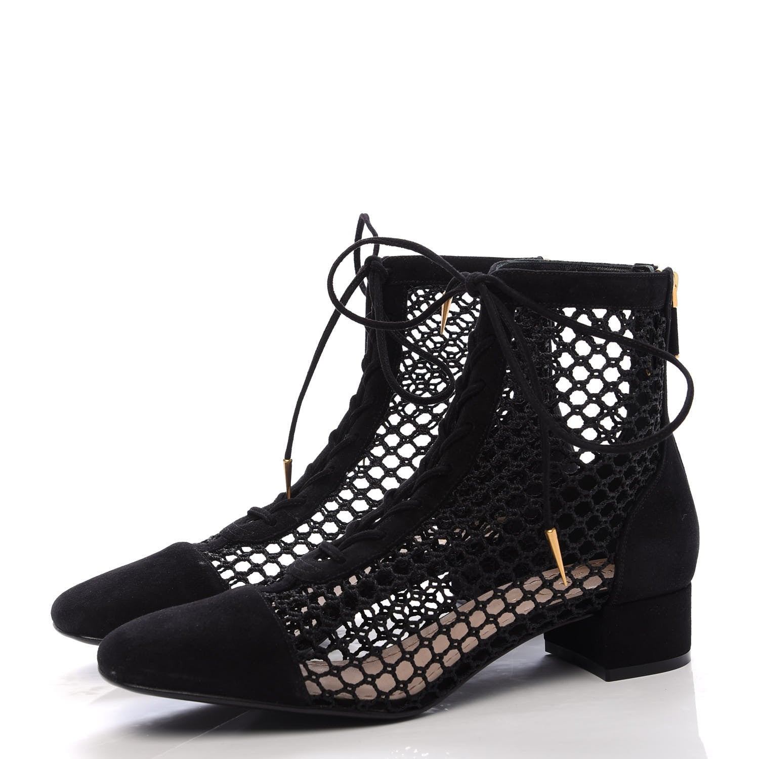 Christian Dior Suede Resille Naughtily-D 30mm Ankle Boots 38 Black 3 of 10