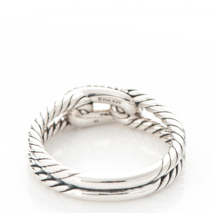 David Yurman Sterling Silver Diamond Petite Loop Labyrinth Ring 54 7 4 of 5