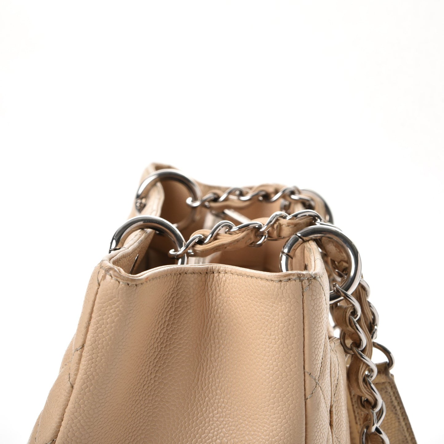 Caviar Quilted Grand Shopping Tote GST Beige Clair