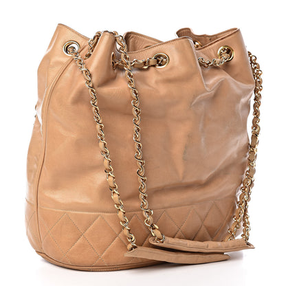 Chanel Lambskin Drawstring Bag Beige 4 of 17
