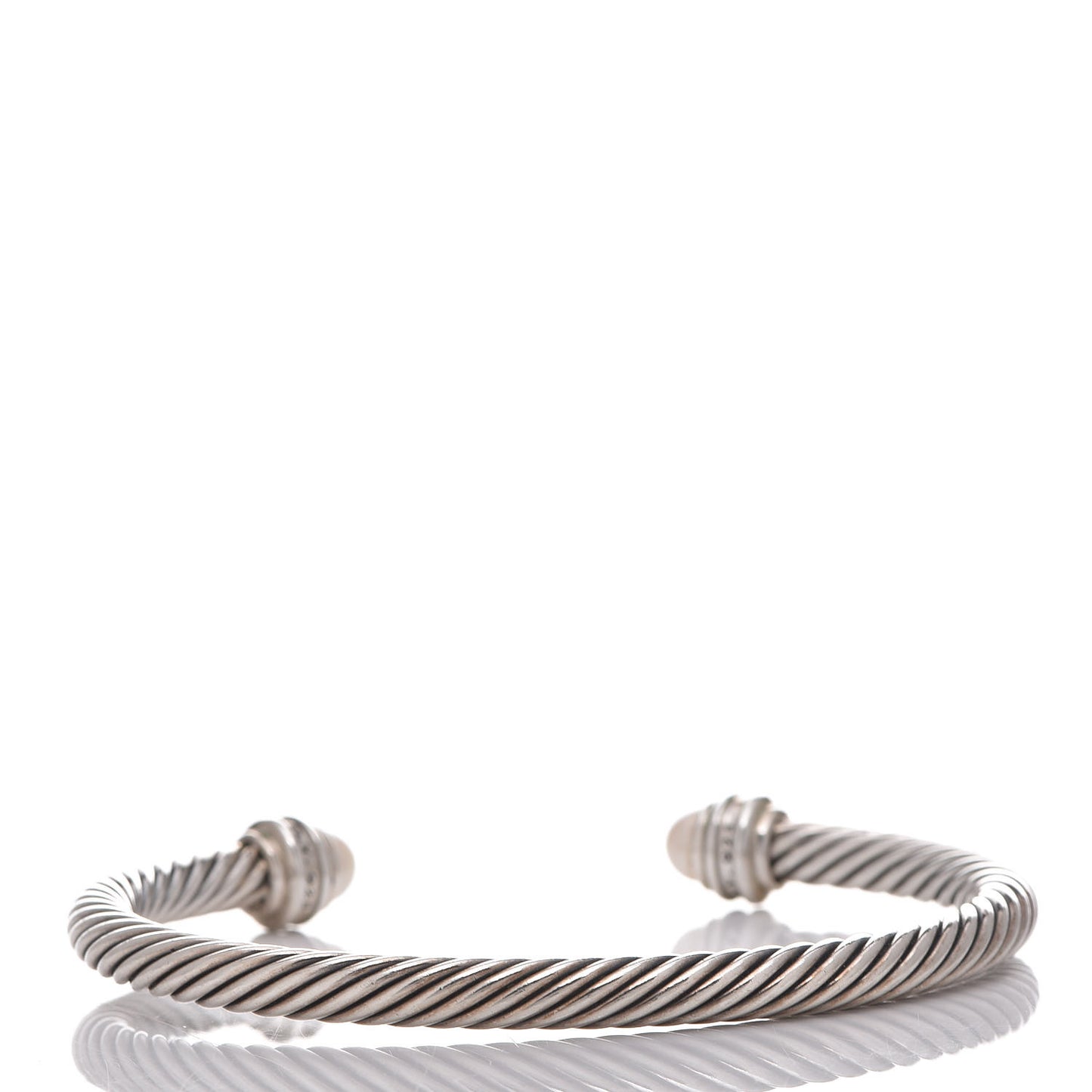 Sterling Silver Diamond Pearl 5mm Cable Classics Princess Bracelet