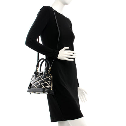 Louis Vuitton Lambskin Malletage Alma BB Black 2 of 8