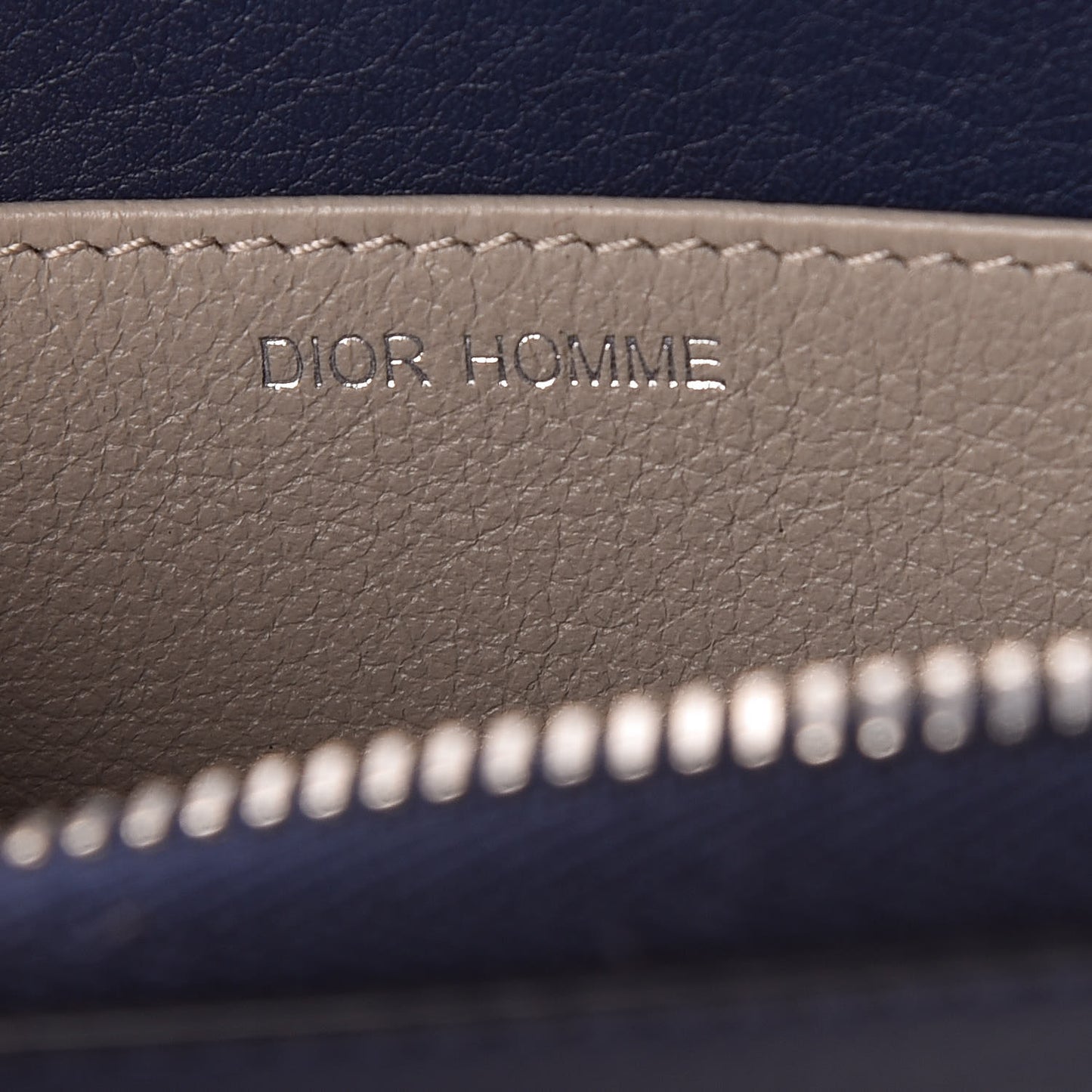 Grained Calfskin Compact Zip Wallet in Blue
