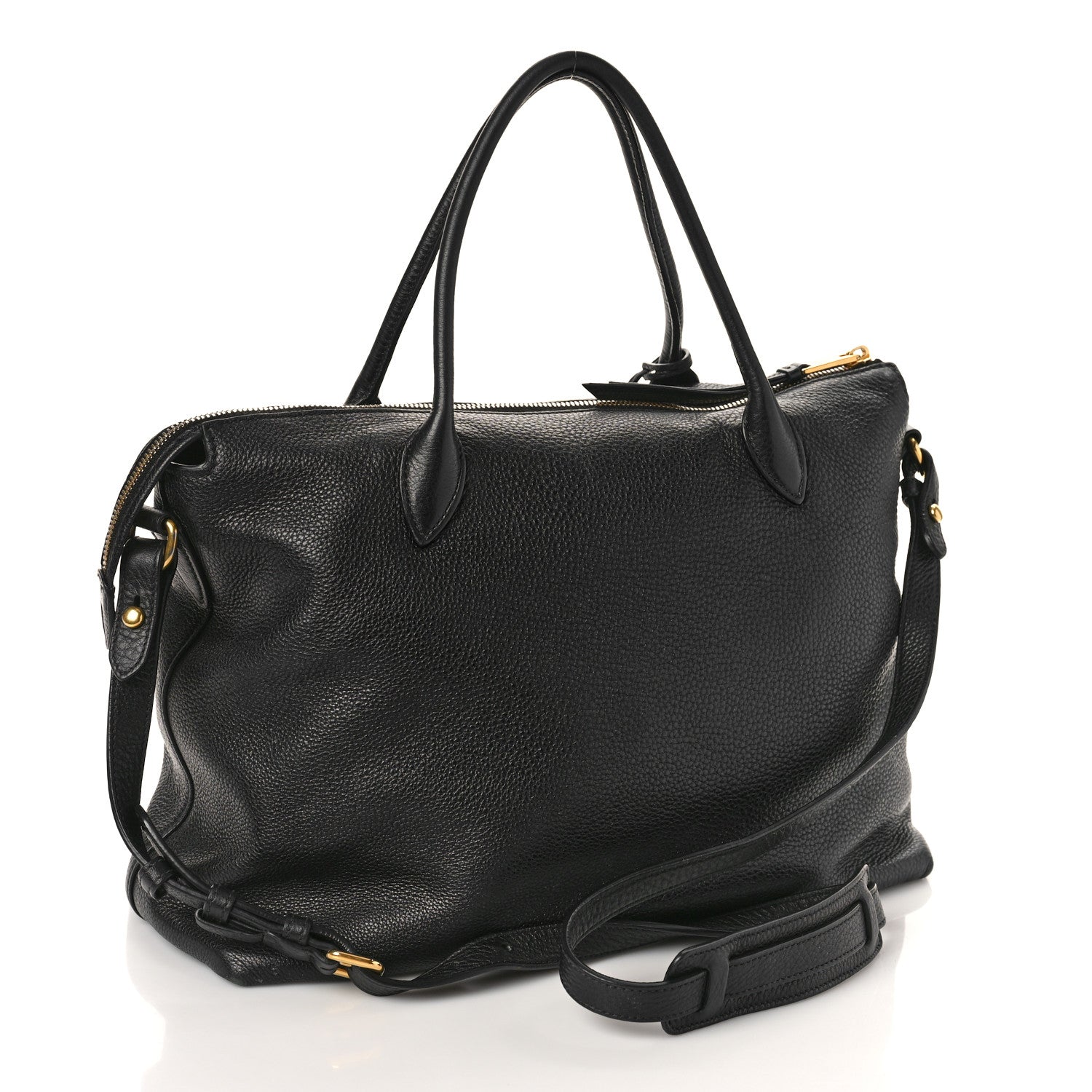 Prada Vitello Daino Shopping Tote Black 3 of 9