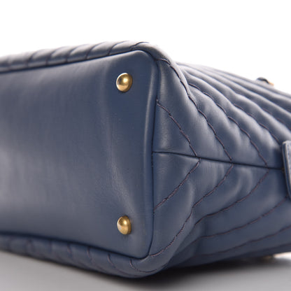 Chanel Calfskin Chevron Quilted Surpique Tote Blue 10 of 10