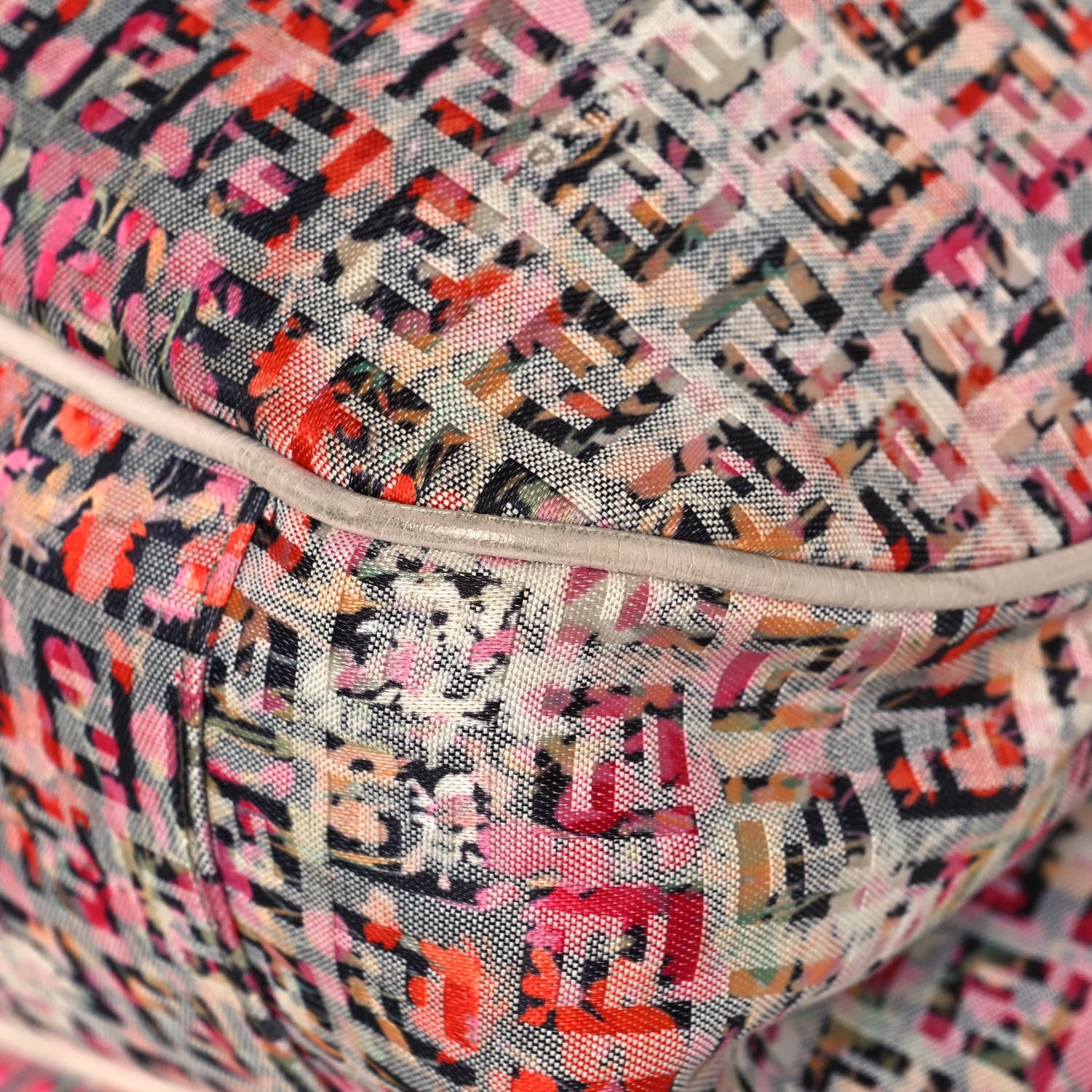 Fendi Zucchino Vitello Floral Forever Chef Shoulder Bag Rosa Papaya Rosa Confetto 13 of 15