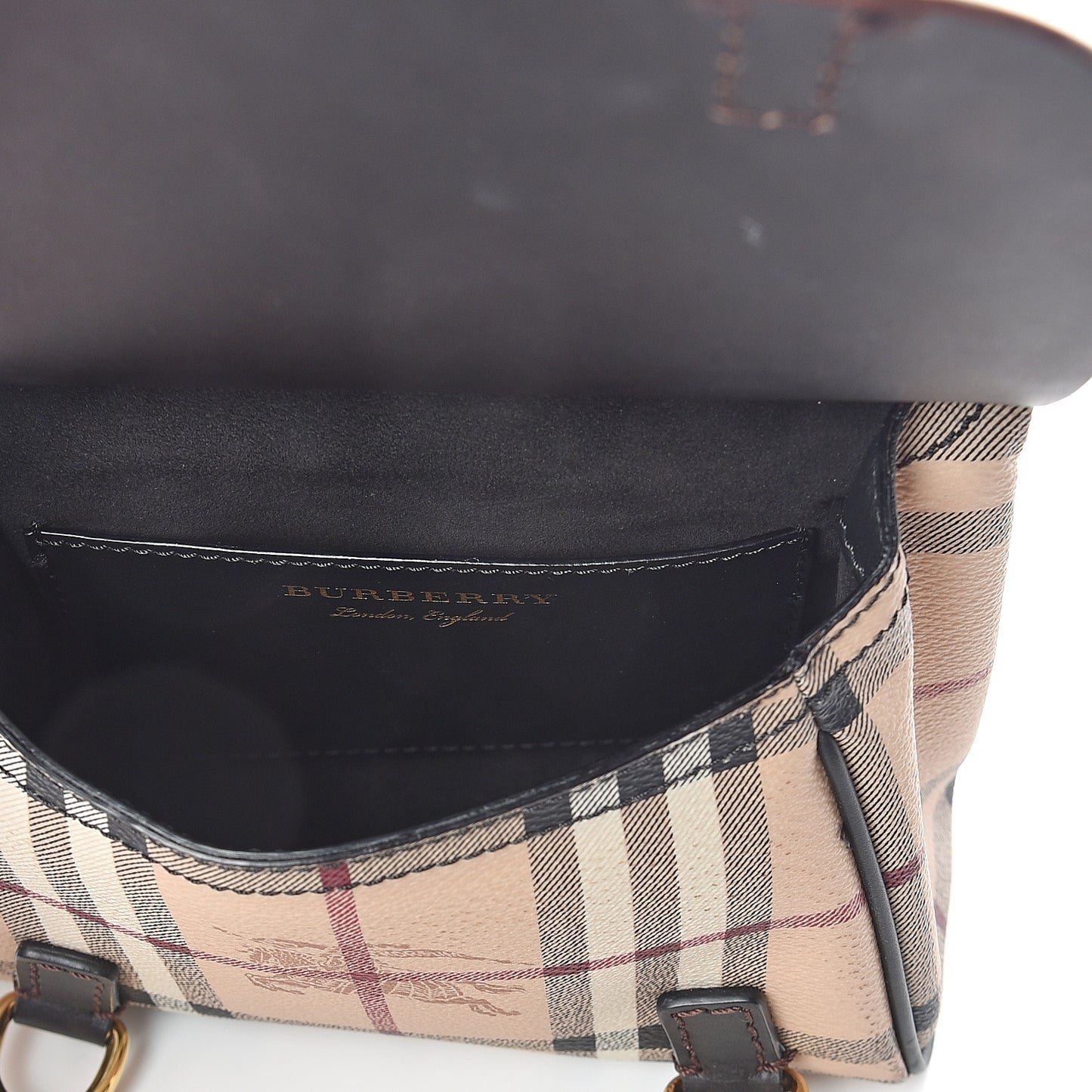 Haymarket Check Baby Bridle Saddle Bag Dark Clove Brown