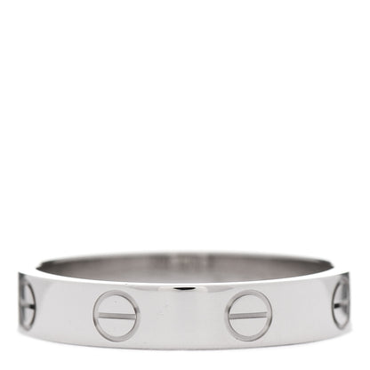 Cartier 18K White Gold 3.5mm LOVE Wedding Band Ring 53 6.5 2 of 5