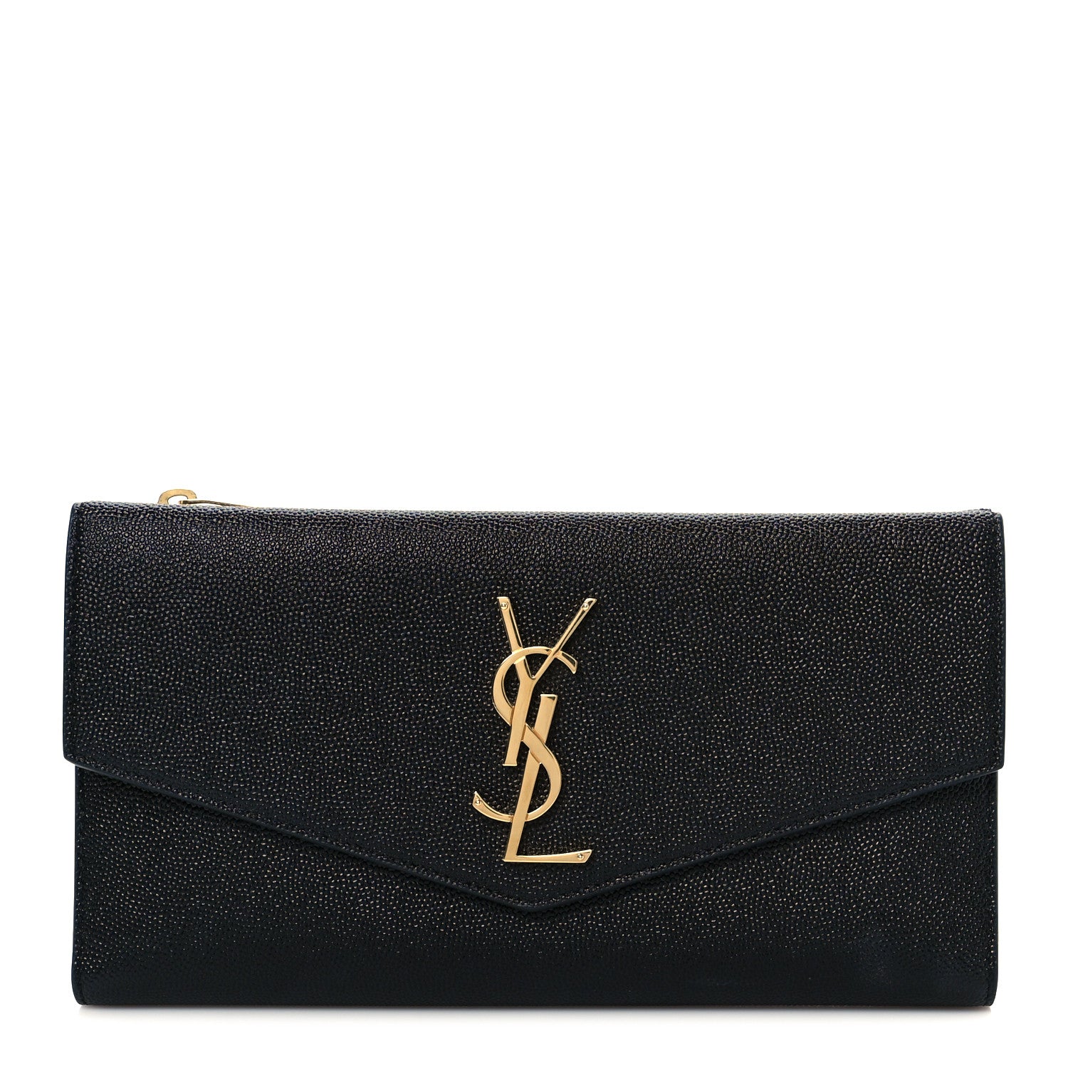 Saint Laurent Grain De Poudre Monogram Uptown Wallet Black 2 of 22