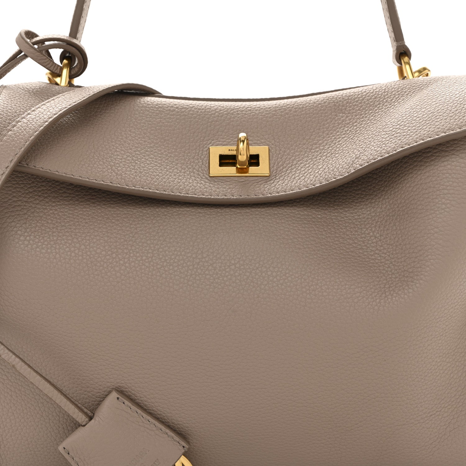 Balenciaga Grained Calfskin Small Rodeo Top Handle Handbag Sesame 8 of 13