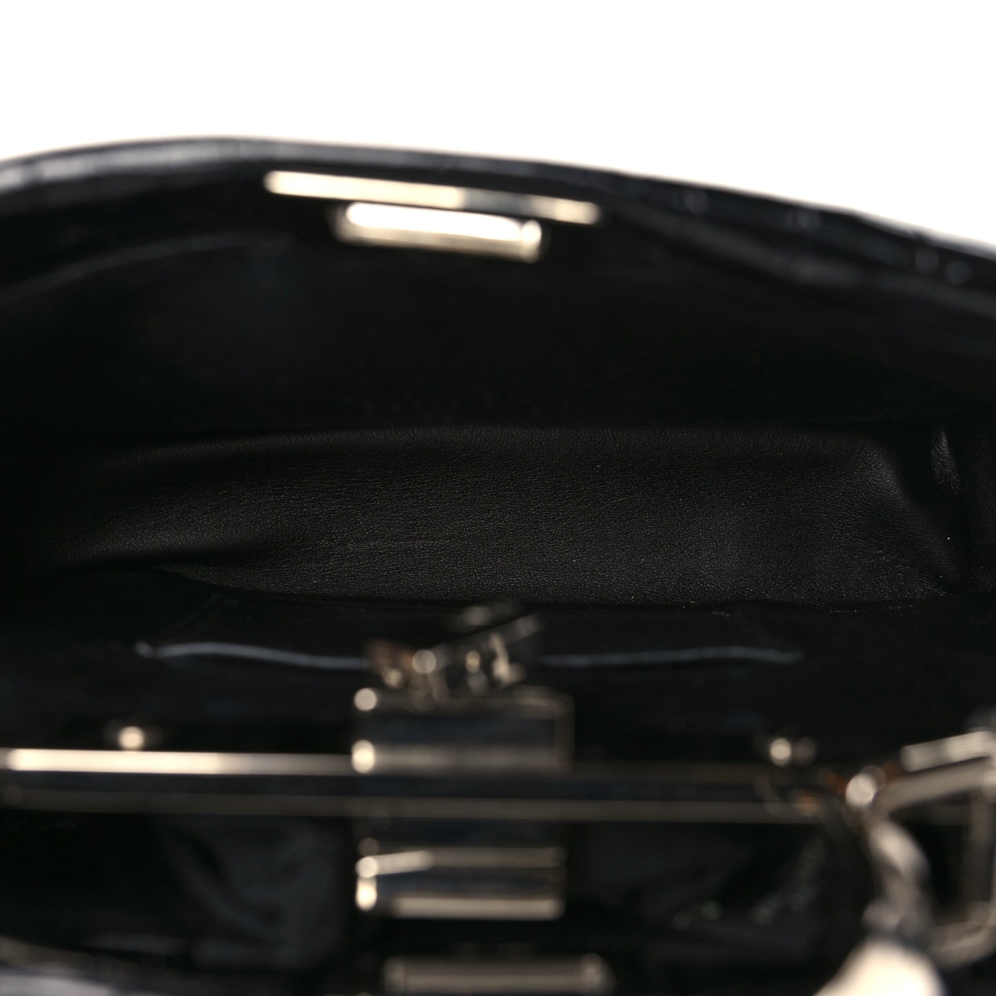 Crocodile Mini Peekaboo Iconic Satchel Black