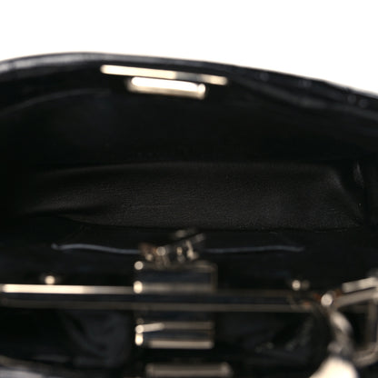 Fendi Crocodile Mini Peekaboo Iconic Satchel Black 5 of 10