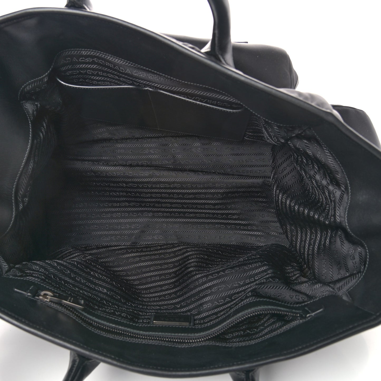 Nylon Tessuto City Calf Shopping Tote Black