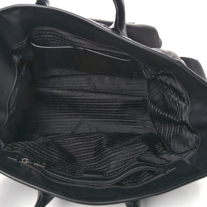 Prada Nylon Tessuto City Calf Shopping Tote Black 4 of 10