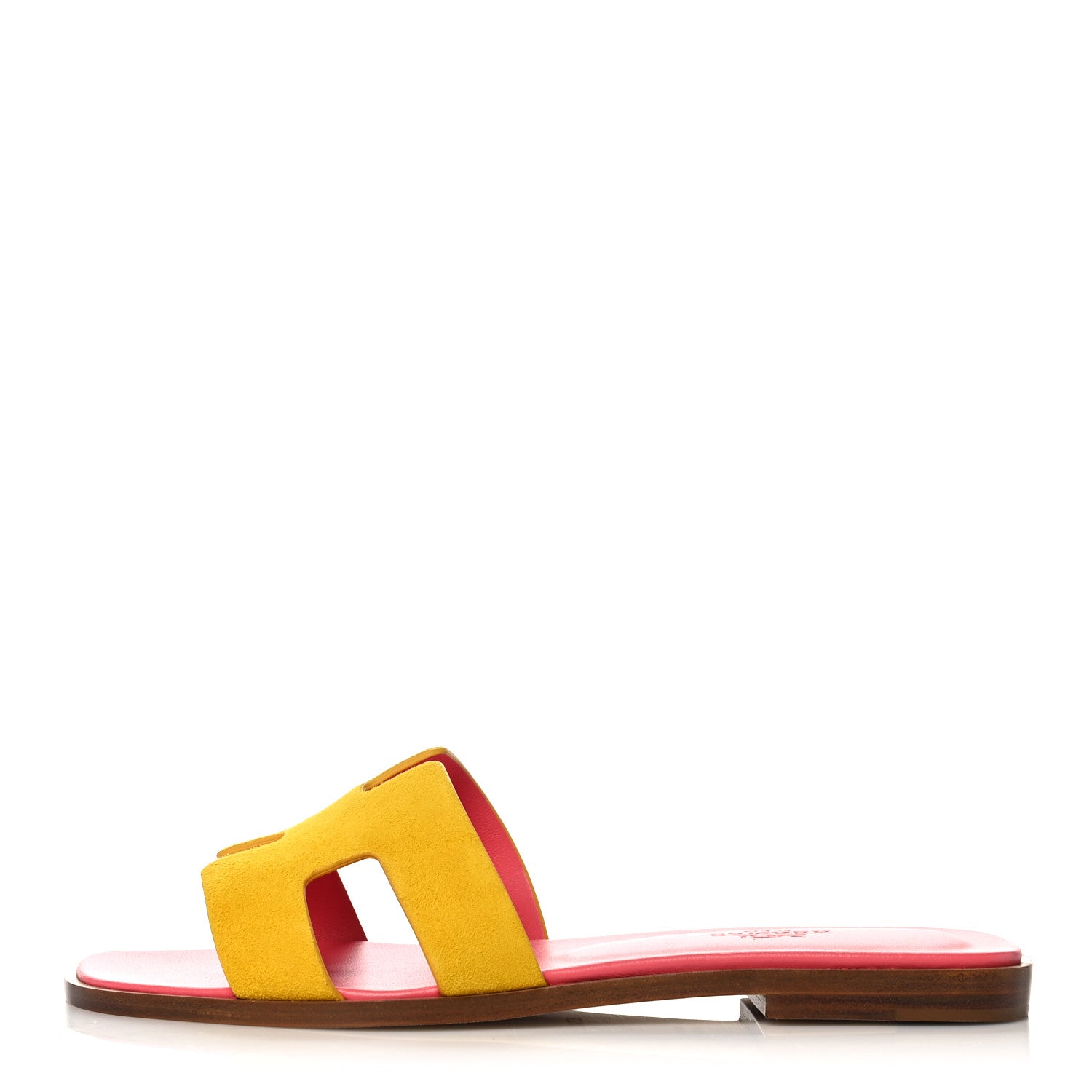 Hermes Suede Goatskin Oran Sandals 36 Jaune Sable 1 of 10