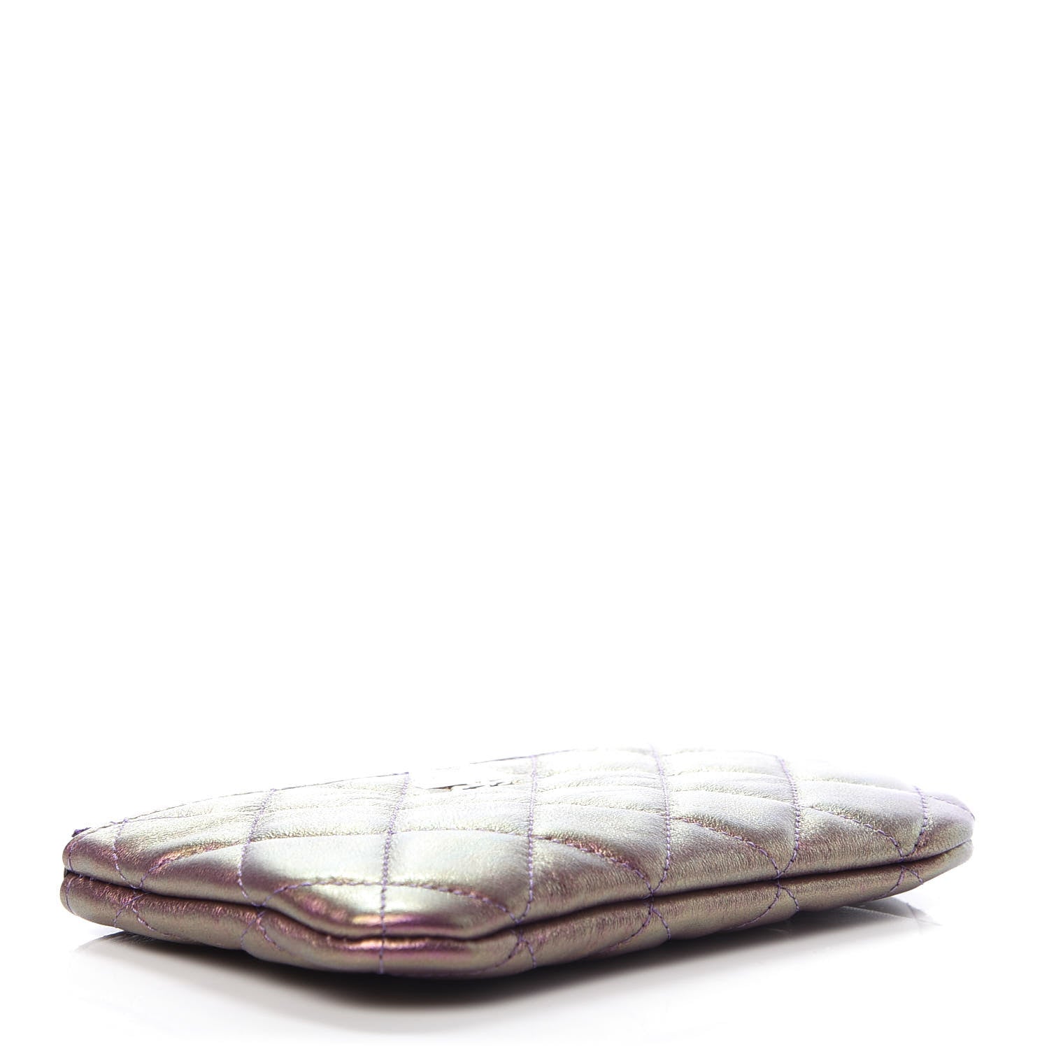 Chanel Iridescent Lambskin Quilted Small Cosmetic Case Purple 4 of 8