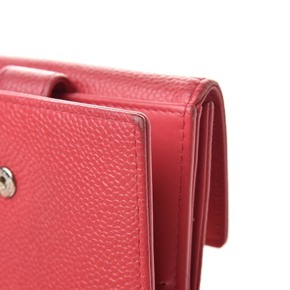 Chanel Caviar Timeless CC Compact French Wallet Dark Pink 11 of 15