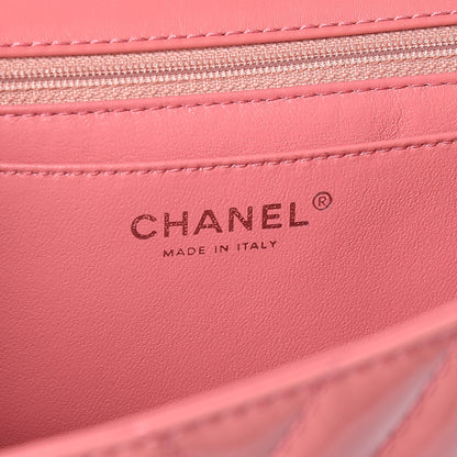 Chanel Patent Chevron Quilted Jumbo Single Flap Pink 7 of 11