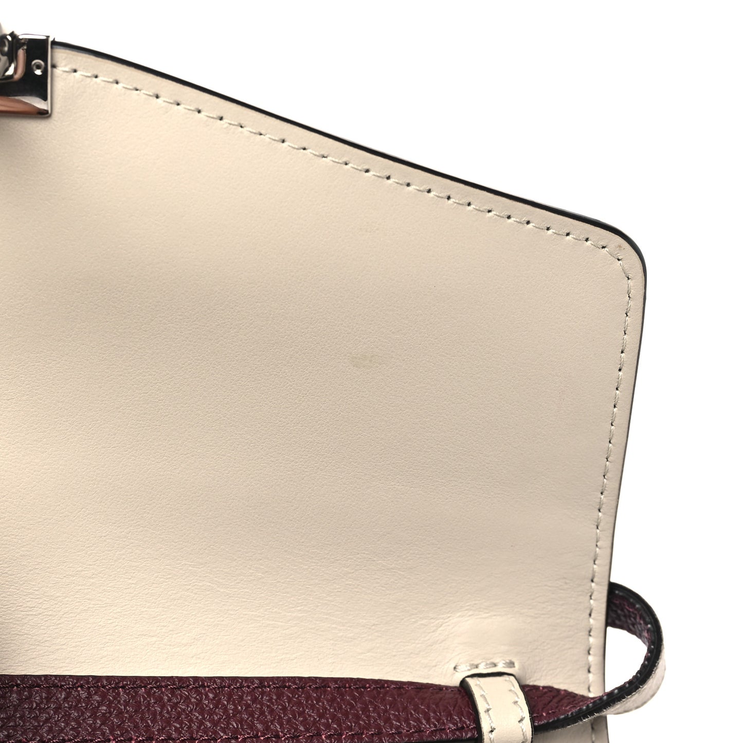 Derby Calfskin Bi-Color Small Macken Crossbody Bag Mahogany Red Limestone