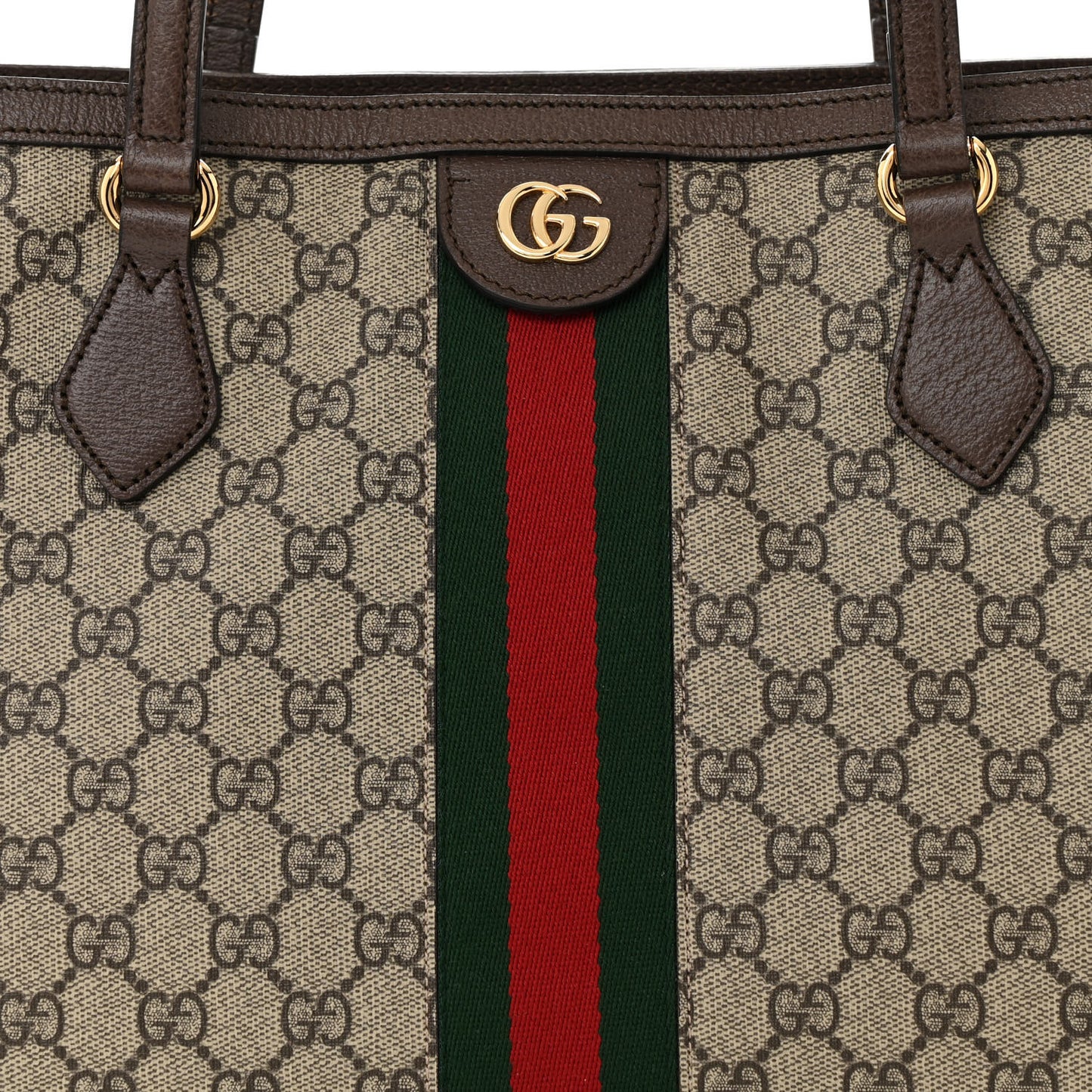 GG Supreme Monogram Medium Ophidia Shopping Tote Brown