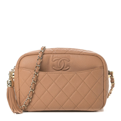 Chanel Caviar Quilted Coco Tassel Camera Case Beige 1 of 11
