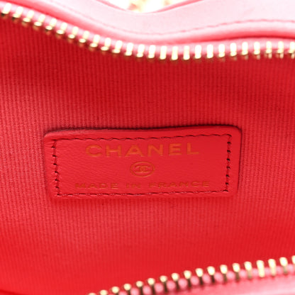 Chanel Lambskin Quilted CC In Love Heart Clutch With Chain Pink 6 of 8