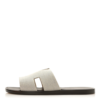 Hermes Canvas Mens Izmir Sandals 40 Prunoir Marron Ebene 1 of 9