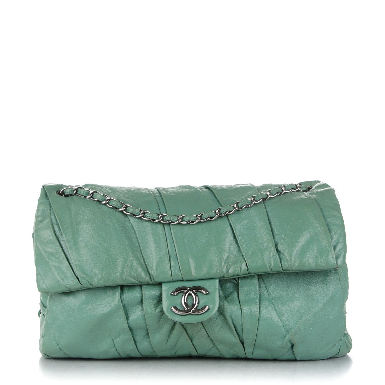 Chanel Glazed Calfskin Twisted Maxi Flap Green 1 of 9