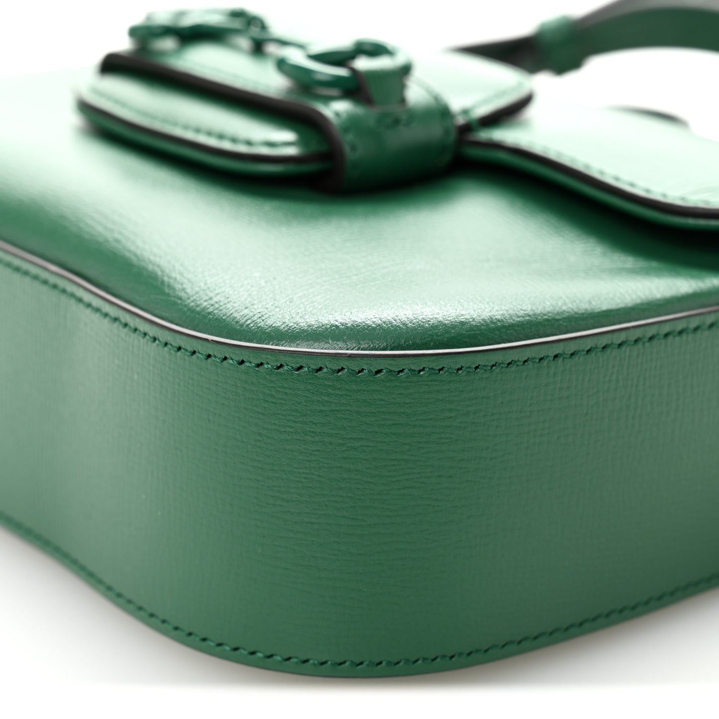 Azalea Calfskin Web Monochrome Horsebit 1955 Shoulder Bag Emerald