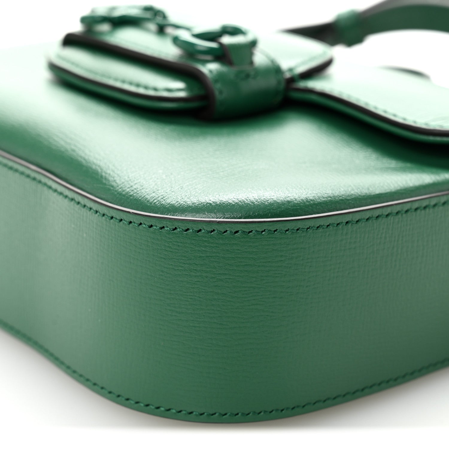 Gucci Azalea Calfskin Web Monochrome Horsebit 1955 Shoulder Bag Emerald 11 of 11