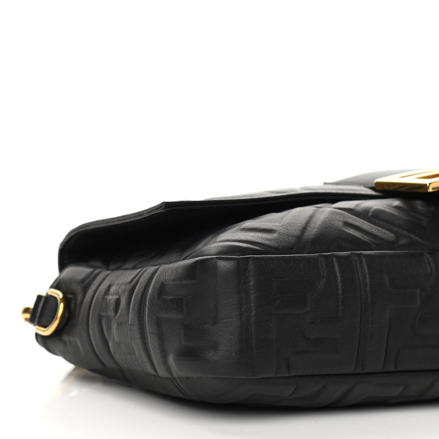 Nappa FF 1974 Embossed Large Baguette Black