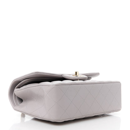 Chanel Lambskin Quilted Small Double Flap Light Grey 4 of 15