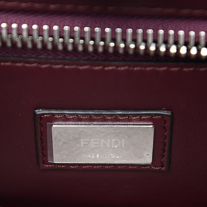 Fendi Vitello Seta Shiny Nappa Medium Peekaboo Iconic Satchel Grigio Polvere Bordeaux 7 of 9