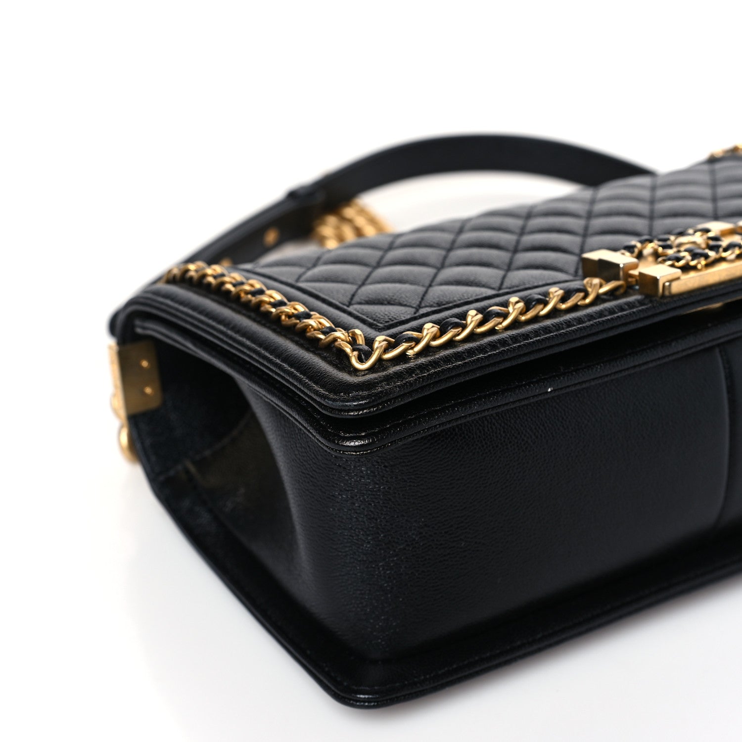 Chanel Caviar Quilted Medium Chain Around Boy Flap Black 8 of 9