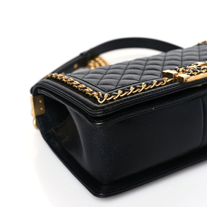 Chanel Caviar Quilted Medium Chain Around Boy Flap Black 8 of 9