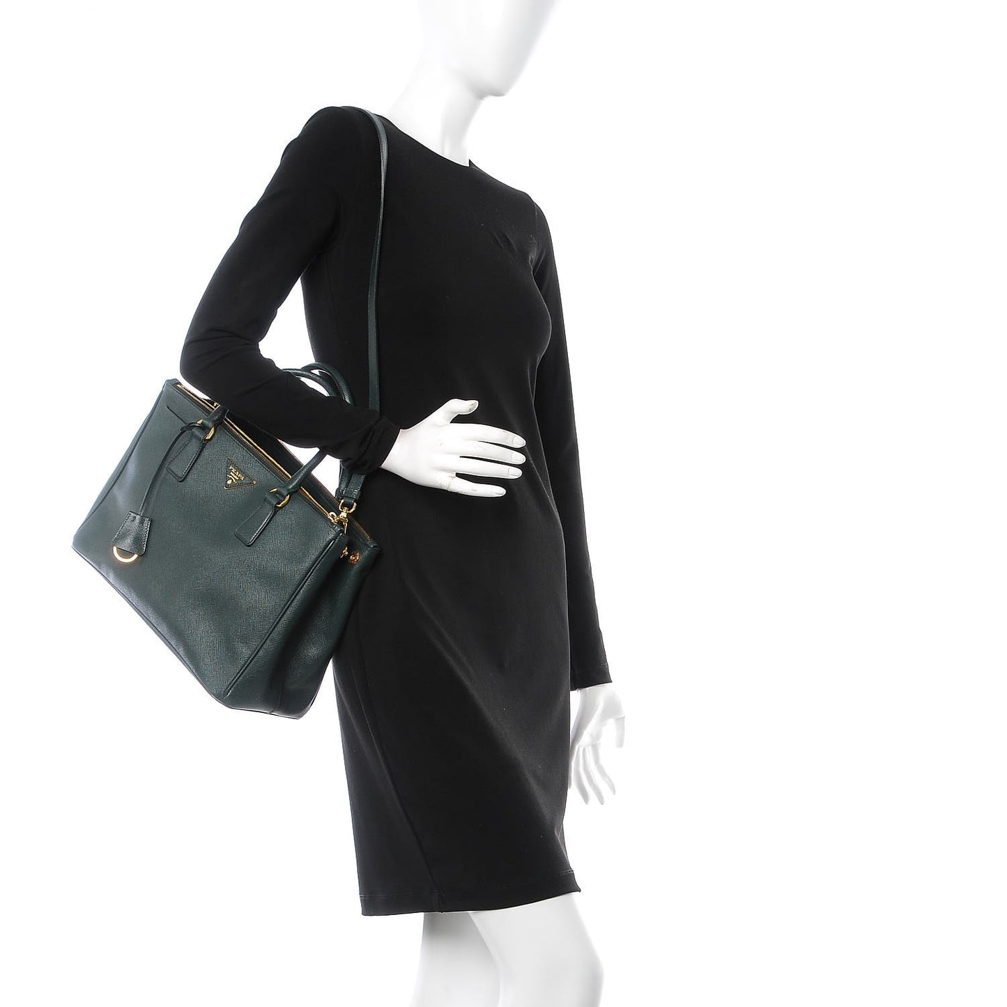 Saffiano Medium Galleria Double Zip Tote Smeraldo