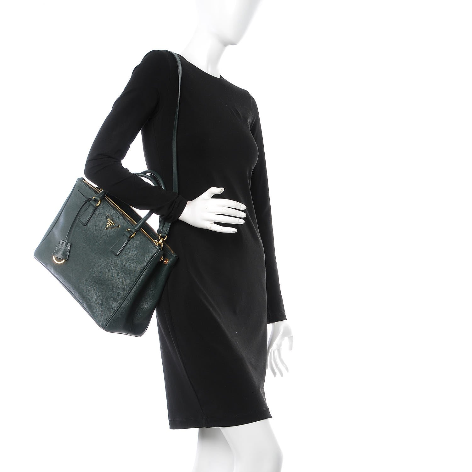 Prada Saffiano Medium Galleria Double Zip Tote Smeraldo 2 of 13