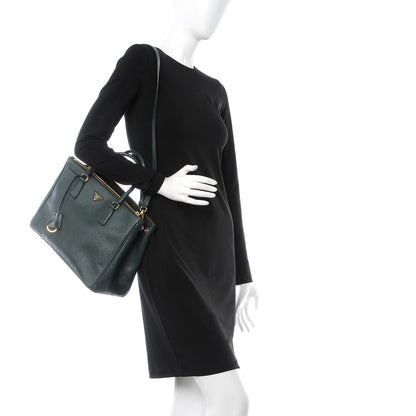 Prada Saffiano Medium Galleria Double Zip Tote Smeraldo 2 of 13