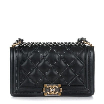 Chanel Calfskin Stitched Medium Boy Flap Black 1 of 8