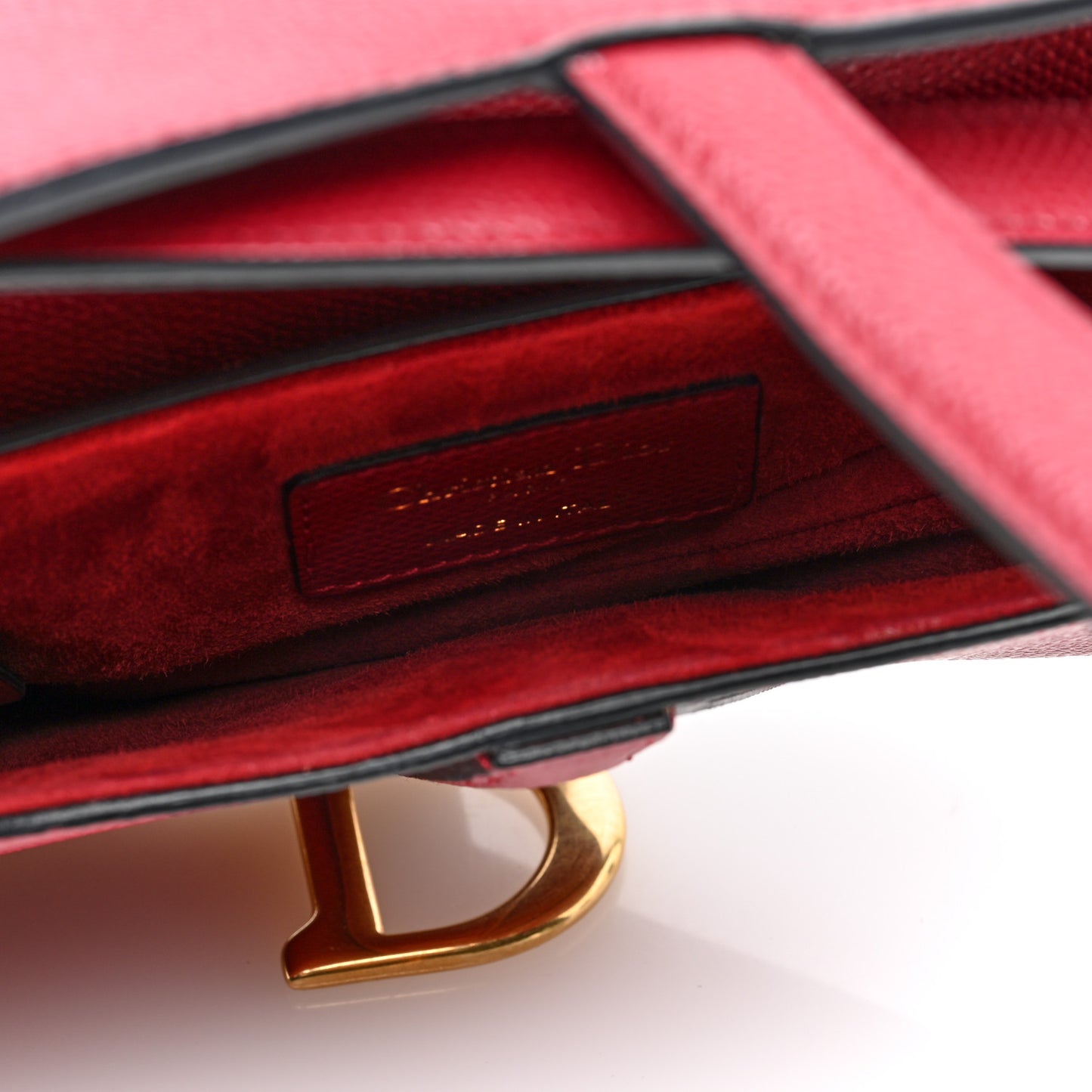 Grained Calfskin Mini Saddle Bag Red