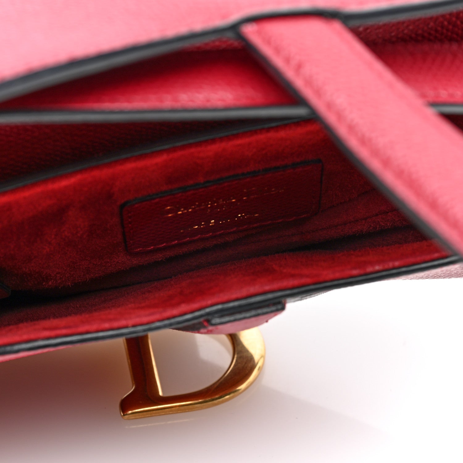 Christian Dior Grained Calfskin Mini Saddle Bag Red 5 of 9