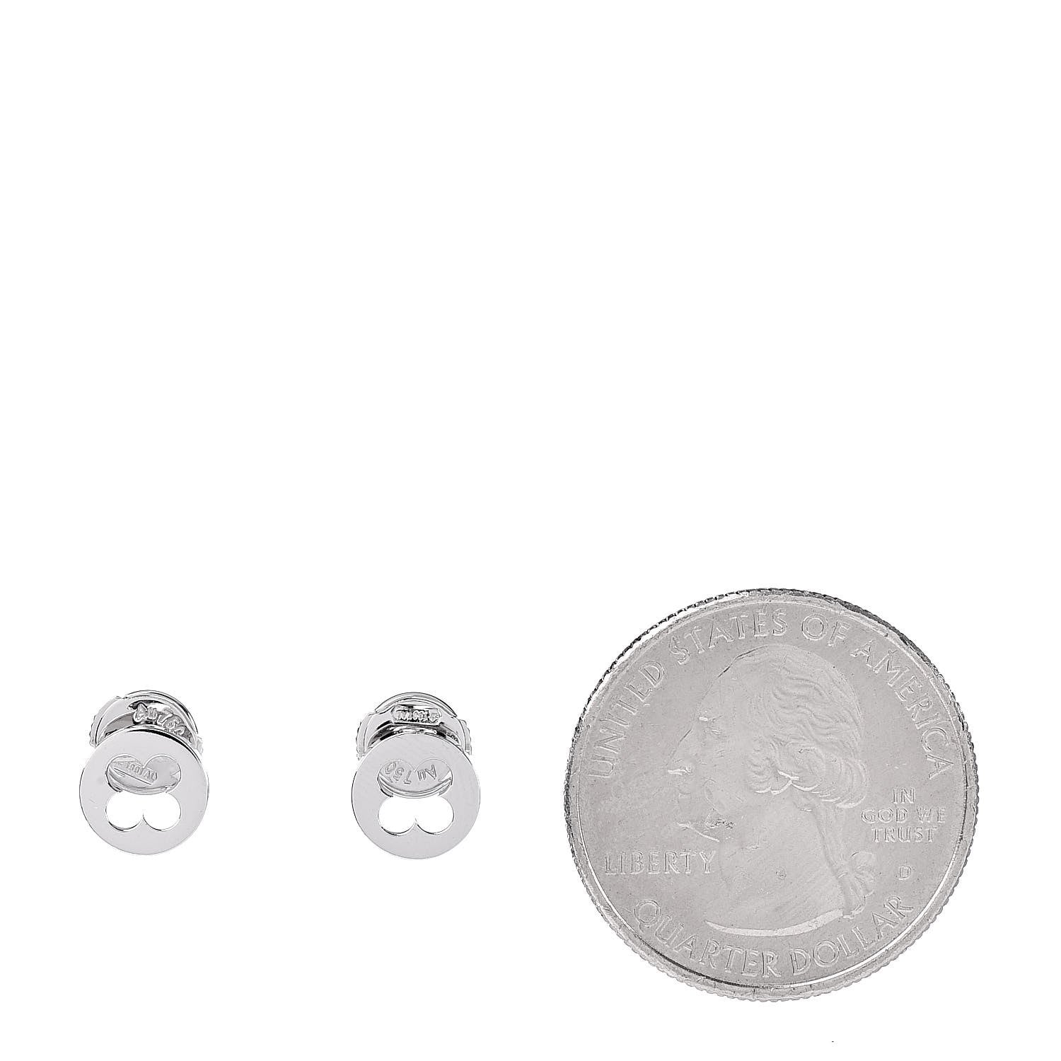 Louis Vuitton 18K White Gold Empreinte Ear Studs Earrings 2 of 5