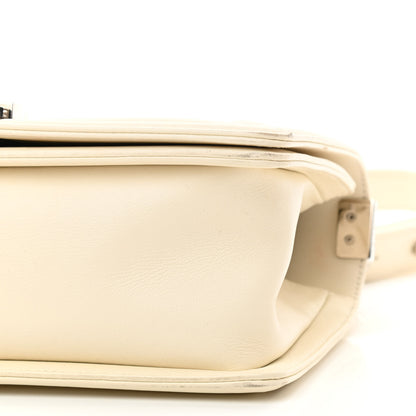 Chanel Calfskin Chevron Quilted Medium Boy Flap Ivory 10 of 11