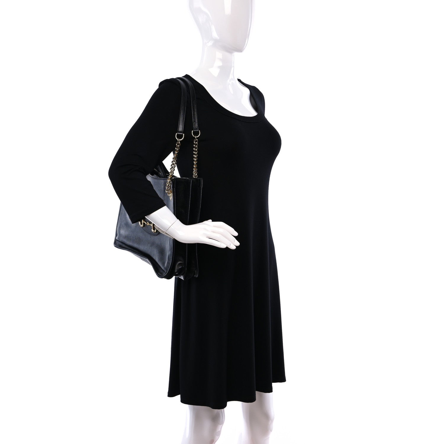 Gucci New Sakai Calfskin Lux Medium Horsebit 1955 Tote Bag Black 3 of 14